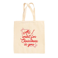 Load image into Gallery viewer, All I Want For Christmas Is You Bows Tote Bag