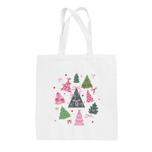 Load image into Gallery viewer, Bow Christmas Trees Tote Bag
