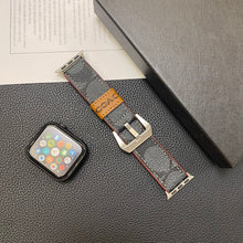 Load image into Gallery viewer, Leather Coach Apple Watch Band Black-YHK244221710