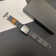 Load image into Gallery viewer, Leather Coach Apple Watch Band Black-YHK244221710