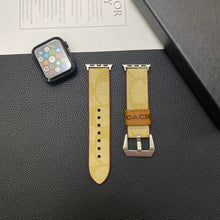 Load image into Gallery viewer, Leather Coach Apple Watch Band Coffee-YHK244221710