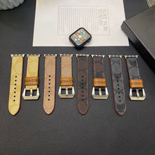 Load image into Gallery viewer, Leather Coach Apple Watch Band Black-YHK244221710