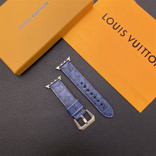 Load image into Gallery viewer, Leather Monogram Apple Watch Bands Leather Blue-YH24422