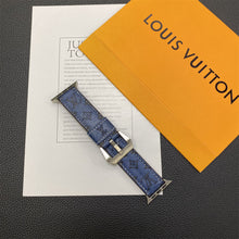 Load image into Gallery viewer, Leather Monogram Apple Watch Bands Leather Blue-YH24422