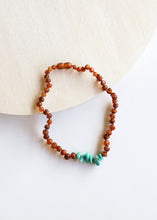 Load image into Gallery viewer, Raw Cognac Baltic Amber + Raw Amazonite || Kids Set