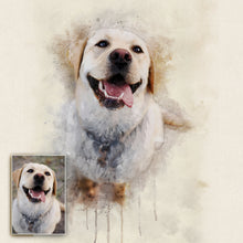Load image into Gallery viewer, Pet Watercolor Portrait Custom Wall Art