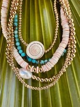 Load image into Gallery viewer, Natural Turquoise + 14K Gold Filled || Beaded Stretch Bracelet