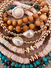 Load image into Gallery viewer, Natural Turquoise + 14K Gold Filled || Beaded Stretch Bracelet