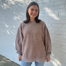 Load image into Gallery viewer, Pine Bark Oversized Corded Crew