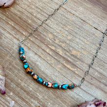 Load image into Gallery viewer, Turquoise &amp; Spiny Oyster Pearl Necklace 16 inch