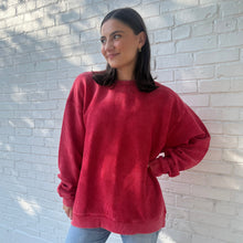 Load image into Gallery viewer, Red Oversized Corded Crew