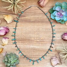 Load image into Gallery viewer, Sterling Silver Pearl &amp; Long Blue Turquoise Necklace – 25”