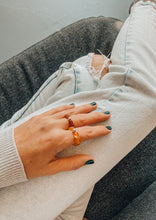 Load image into Gallery viewer, Raw Honey Baltic Amber + 14K Gold Filled || Beaded Stretch Ring