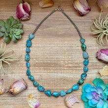 Load image into Gallery viewer, Blue Turquoise Nugget Necklace – Sterling Silver – 24”