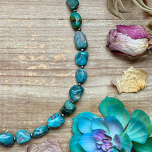 Load image into Gallery viewer, Blue Turquoise Nugget Necklace – Sterling Silver – 24”