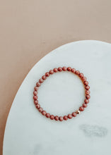 Load image into Gallery viewer, Natural Pink Rhodonite + 14k Gold Filled || Stretch Bracelet