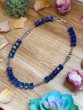 Load image into Gallery viewer, Sterling Silver Pearl &amp; Lapis Necklace – 20”