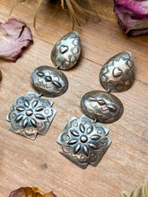Load image into Gallery viewer, Sterling Silver Concho Dangle Earrings – Native Made by Rita Lee (Navajo Artist)