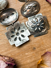 Load image into Gallery viewer, Sterling Silver Concho Dangle Earrings – Native Made by Rita Lee (Navajo Artist)