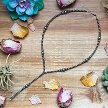 Load image into Gallery viewer, Lariat graduated sterling silver pearl