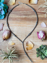 Load image into Gallery viewer, Lariat graduated sterling silver pearl