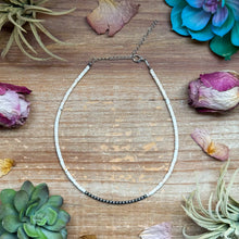 Load image into Gallery viewer, 3 mm Sterling Silver Pearls choker on white 3mm magnesite