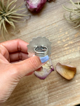 Load image into Gallery viewer, Sterling Silver Orange Spiny Oyster Mosaic Cluster Ring Size 7.5, Artist Shay Pfeiffer