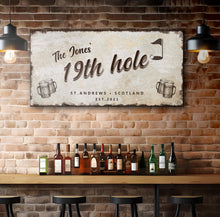 Load image into Gallery viewer, 19th Hole Golf Personalized Sign III