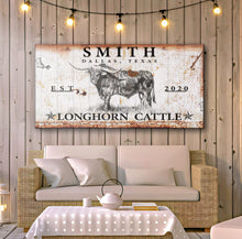 Load image into Gallery viewer, Longhorn Rustic Cattle Sign III