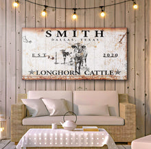 Load image into Gallery viewer, Longhorn Rustic Cattle Sign II