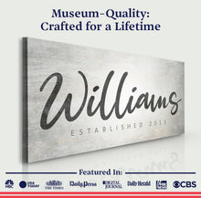 Load image into Gallery viewer, Family Name Sign IV