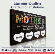 Load image into Gallery viewer, Mother's Day Sign To Our Family You Are The World