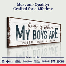 Load image into Gallery viewer, Home Is Where My Boys Are Family Sign
