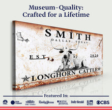 Load image into Gallery viewer, Longhorn Rustic Cattle Sign