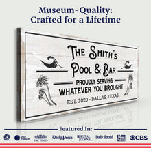 Load image into Gallery viewer, Personalized Rustic Pool And Bar Sign III