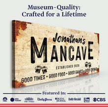Load image into Gallery viewer, Good Times Personalized Man Cave Sign: Custom Bar Signs for Home Bar – Perfect Man Cave Wall Decor