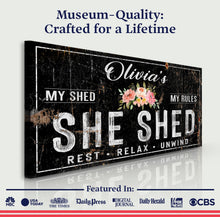 Load image into Gallery viewer, Personalized She Shed Sign IX