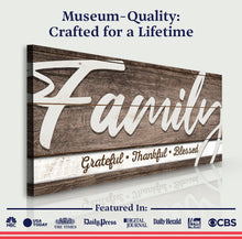 Load image into Gallery viewer, Grateful Thankful Blessed Family Sign III
