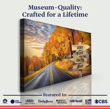Load image into Gallery viewer, Family Names Autumn Road Sign