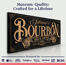Load image into Gallery viewer, Personalized Bourbon Bar Sign II