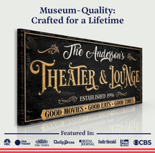 Load image into Gallery viewer, Family Theater And Lounge Sign VI