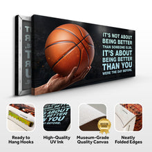 Load image into Gallery viewer, It's Not About Being Better Sports Quote Sign