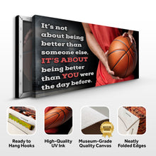 Load image into Gallery viewer, It's Not About Being Better Sports Quote Sign V