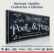 Load image into Gallery viewer, Personalized Pool Sign Black and White
