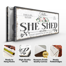 Load image into Gallery viewer, Personalized She Shed Sign VII