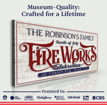 Load image into Gallery viewer, 4th of July Fireworks Celebration Personalized Sign