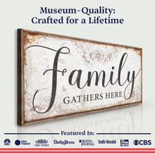 Load image into Gallery viewer, Family Gathers Here Sign