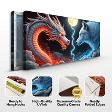 Load image into Gallery viewer, 3D Dragon and Wolf Wall Art III