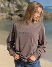 Load image into Gallery viewer, Jesus Is King Brown LS Unisex Tee