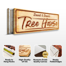 Load image into Gallery viewer, Treehouse Sign, Unique Baby Boy Gift, Tree House Wall Art, Tree House Sign, Tree House Lover Gift Sign Decor